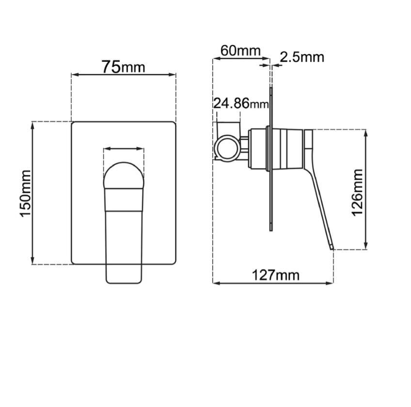 Rush Wall Mixer - Available in 4 colours
