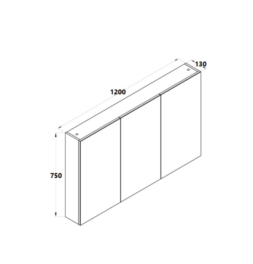 1200mm Mirror Cabinet Nutro Light Oak