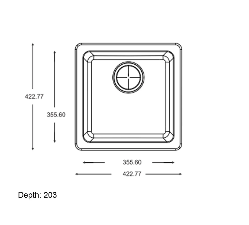 GRANITE 420 SINGLE BOWL SINK MATTE WHITE
