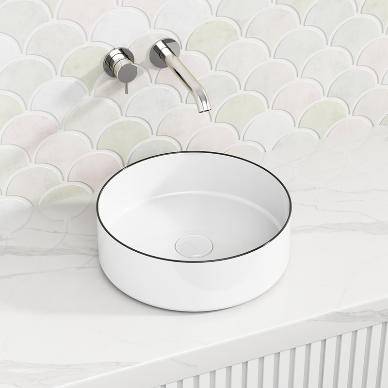 Kheub Feather Edge Round White Vein Gloss 365