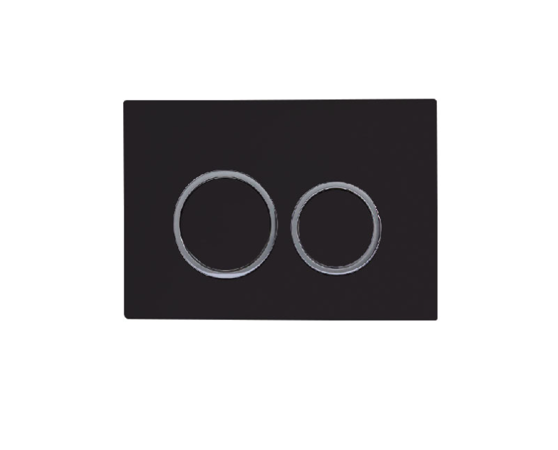 BLACK ROUND (chrome outline) INWALL CISTERN BUTTON