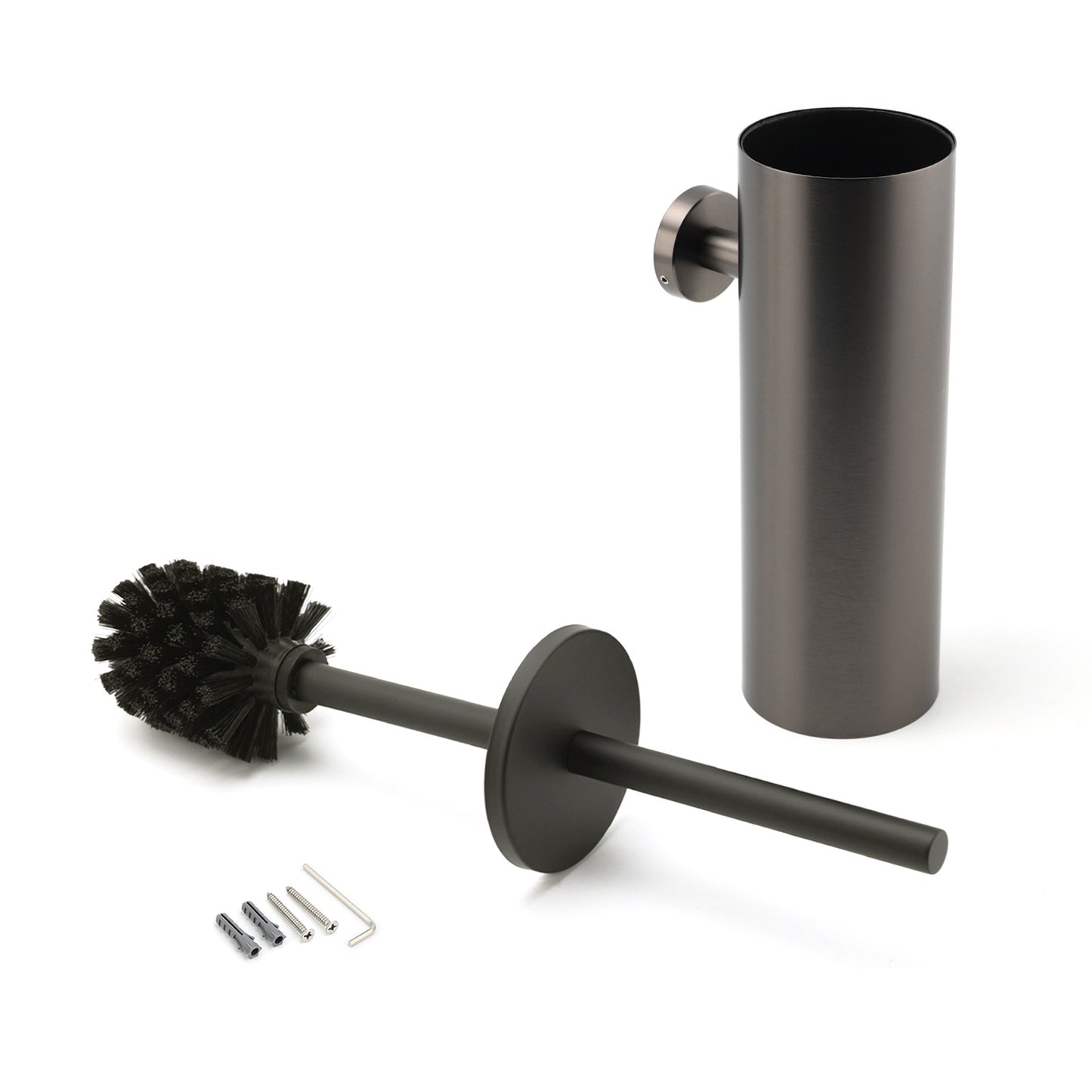 MAYNE 390mm Round Wall Toilet Brush with Holder - Available in 5 colours