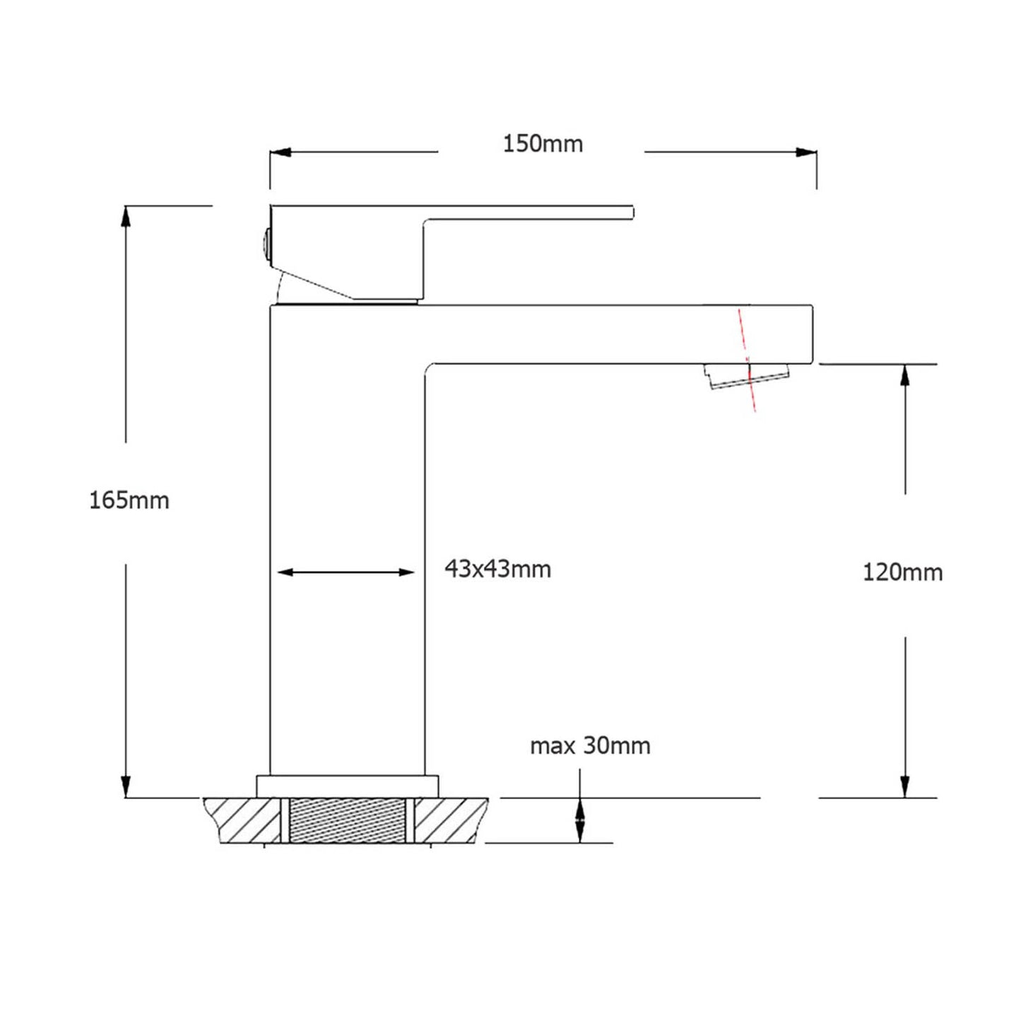 KHEUB Square Short Basin Mixer - Available in 5 Colours