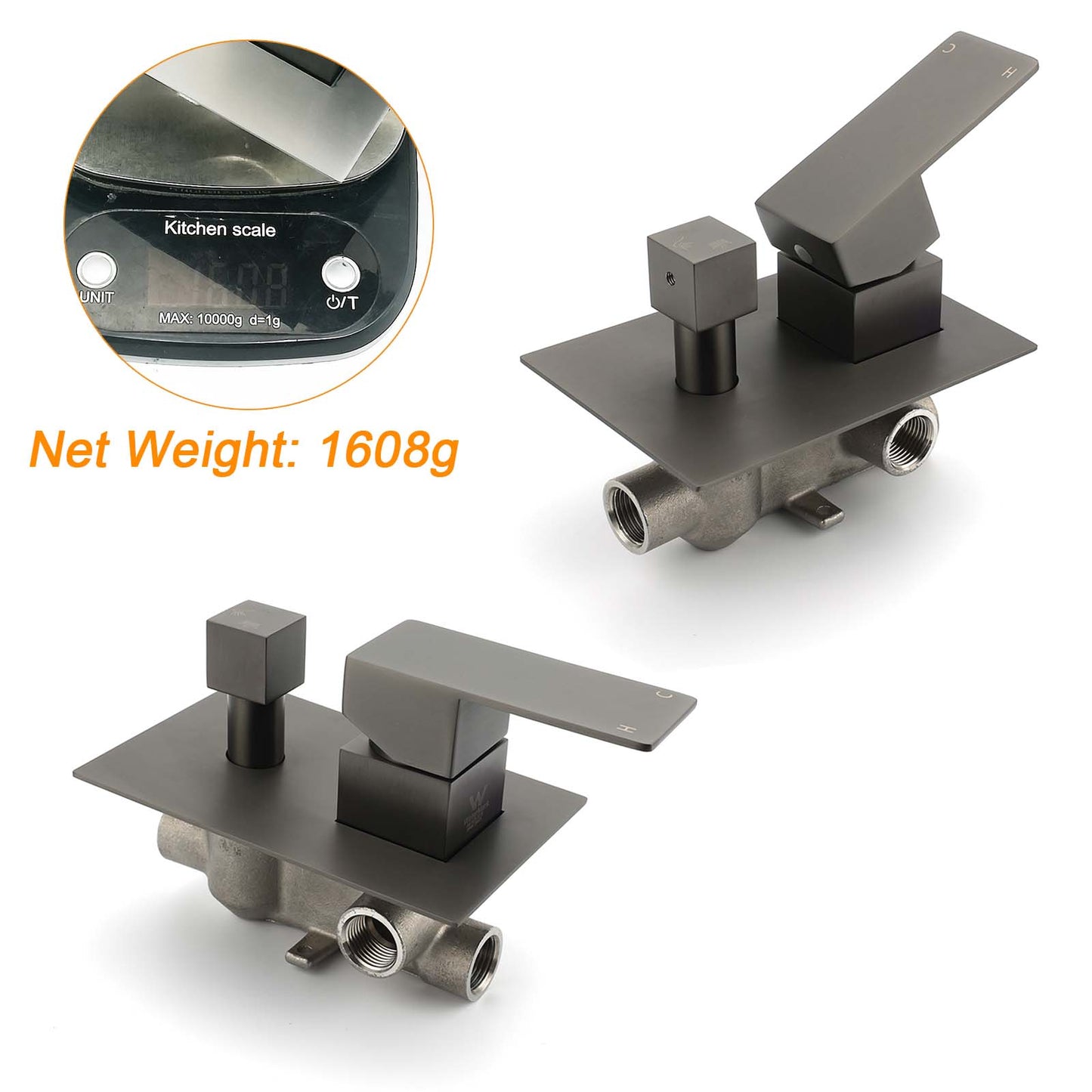 Square Wall Mixer with Diverter - Available in 5 Colours