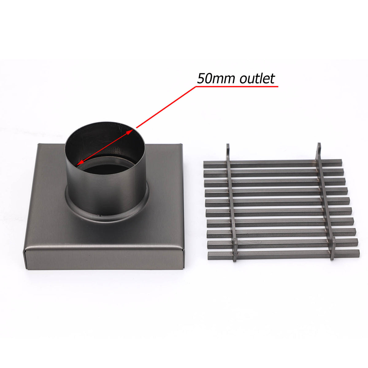 Square Grate 100x100mm / 50mm waste - Available in 4 Colours