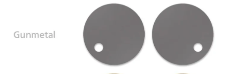 GUNMETAL ROUND TOILET HINGE COVERS
