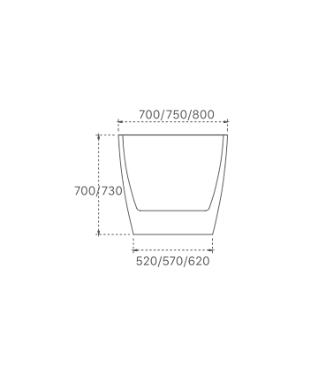NOVAL 1700 FREESTANDING GLOSS WHITE OVAL CURVED