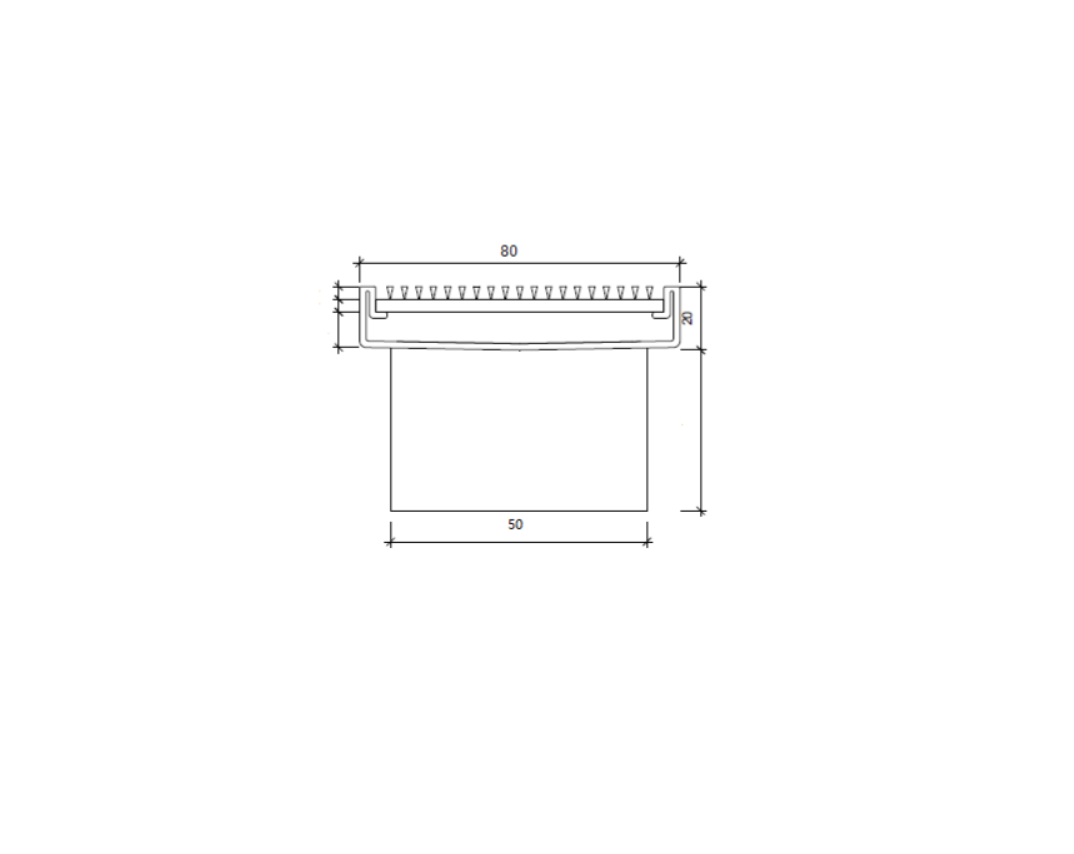 STAINLESS STEEL SHOWER GRATE 800mm x 80mm