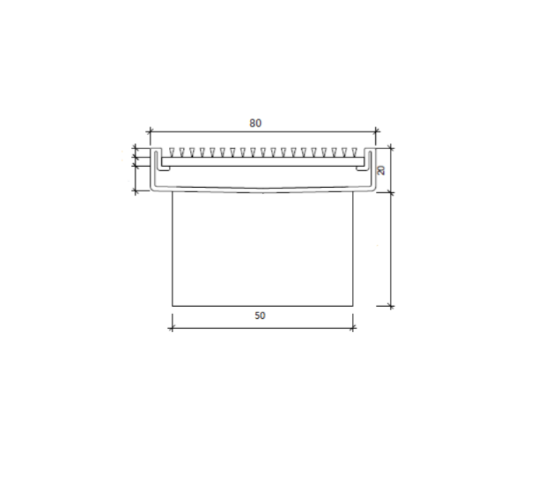 STAINLESS STEEL SHOWER GRATE 1100mm x 80mm