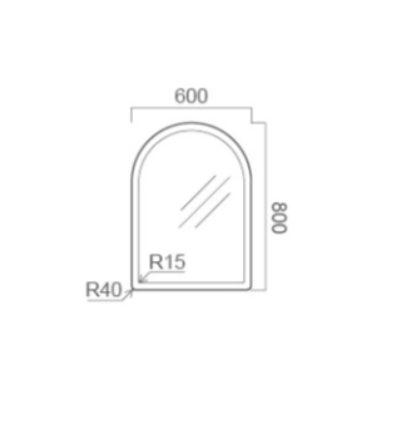 600 x 800mm ECLIPSE Arch LED Mirror