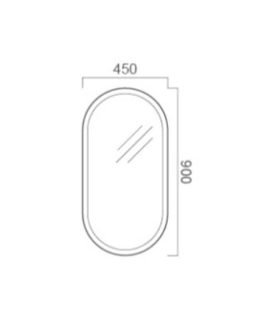 450 x 900mm ECLIPSE Oval LED Mirror
