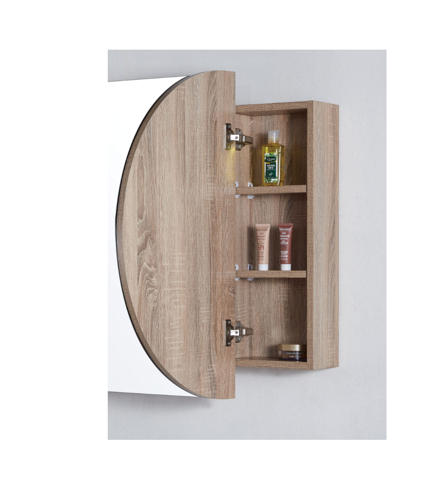 1200mm Prime Oak AMBER Oval Shaving Cabinet Mirror
