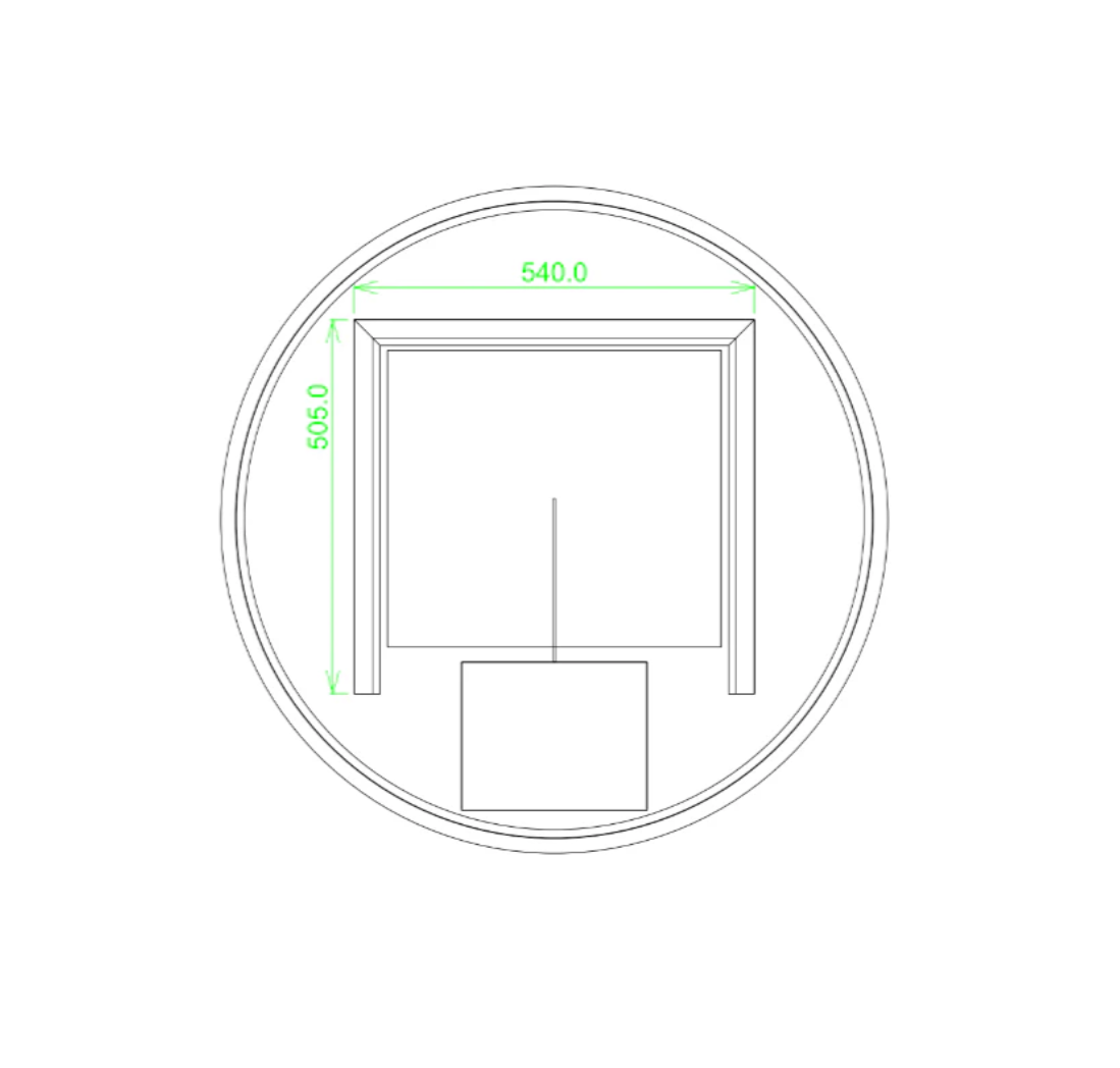 900mm Round 3 Color Lighting Backlit Acrylic LED Mirror Touch Sensor Switch