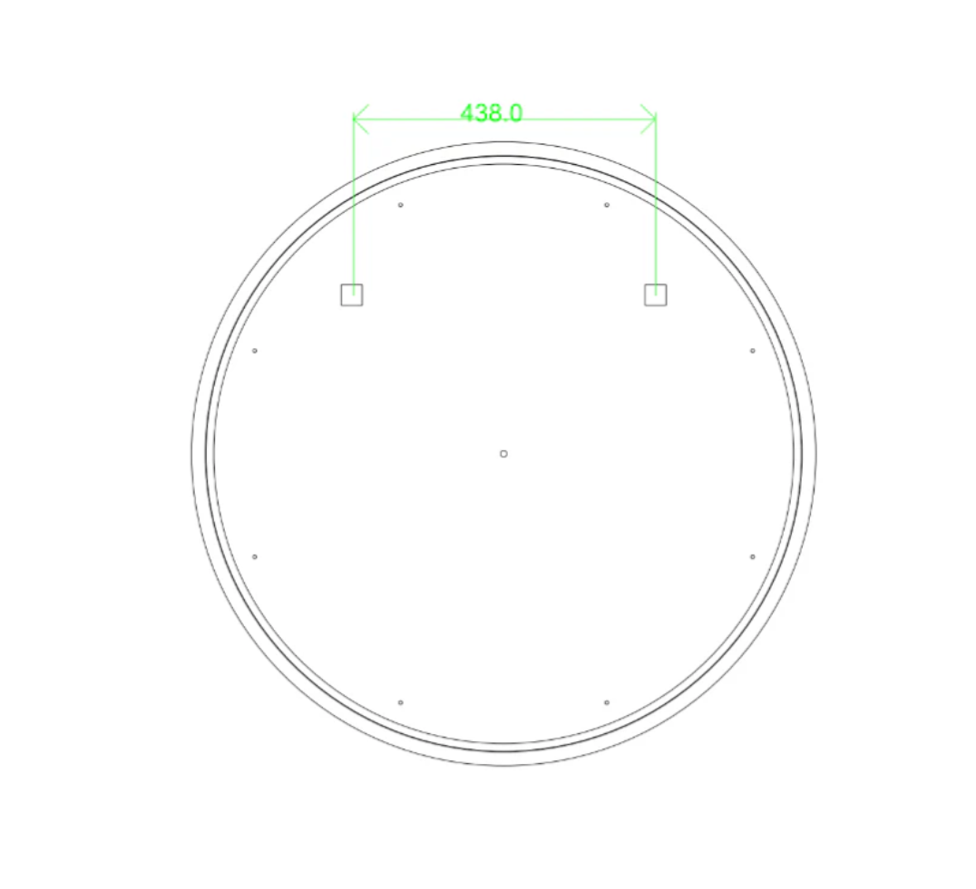 900mm Round 3 Color Lighting Acrylic LED Mirror Touch Sensor Switch
