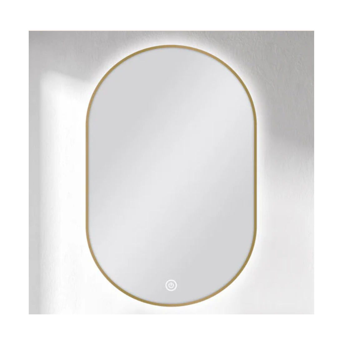 600 X 900MM OVAL SHAPE GOLD FRAMED CARYSIL LED MIRROR