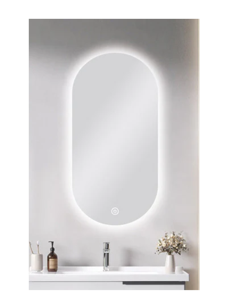 450 X 900MM PILL SHAPE CARYSIL LED FRAMELESS MIRROR