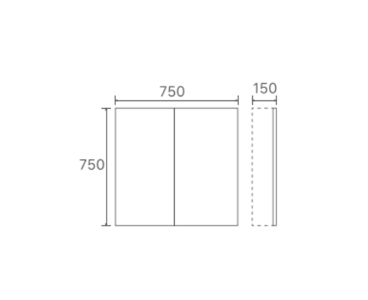 750mm Natural Timber Shaving Mirror Cabinet