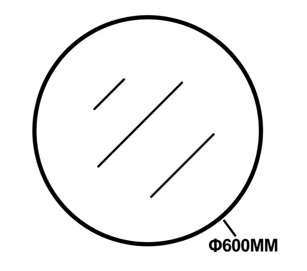 600*40mm Round Black Aluminium Wall Mirror