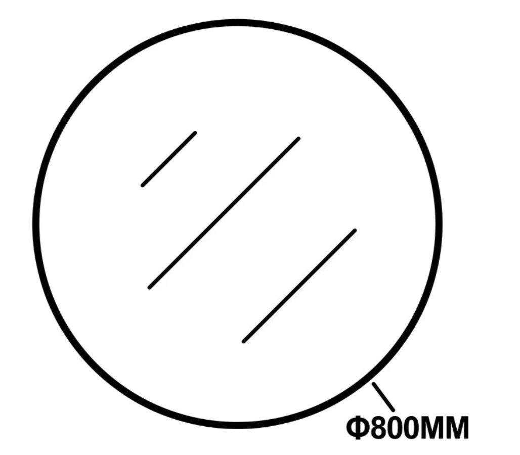 800*40mm Round Black Aluminium Wall Mirror