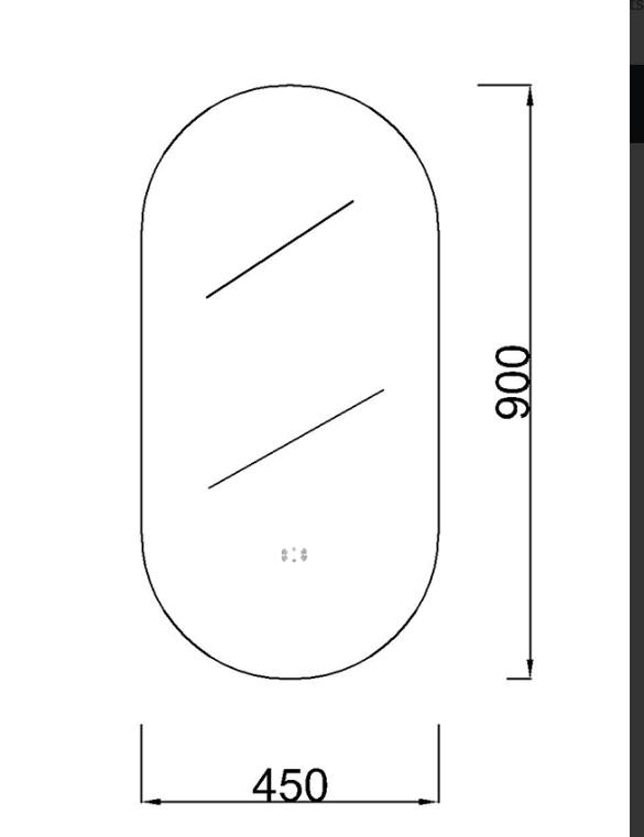 OVAL LED 450 x 900mm MIRROR