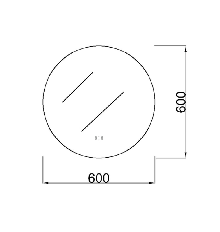 600mm ROUND LED FRAMELESS MIRROR