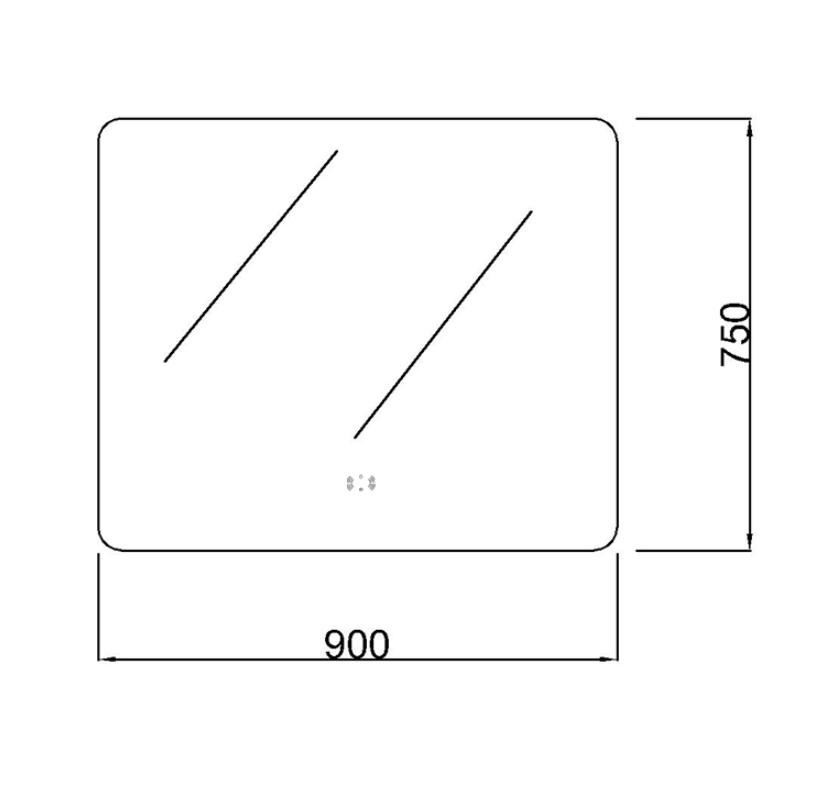 900x750mm LED MIRROR RECTANGLE