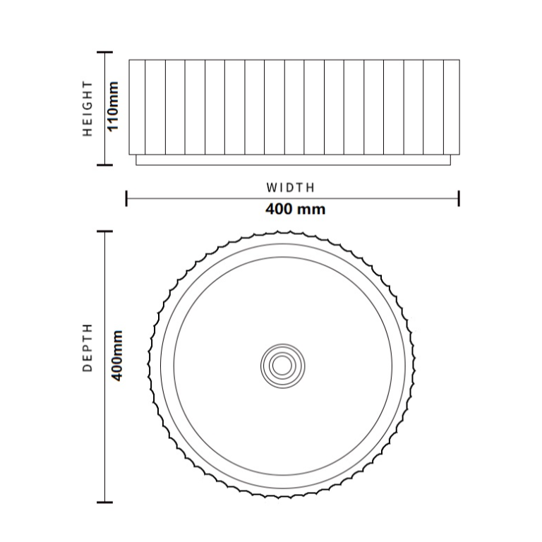 PIAZA Above Counter Basin 400x400x110mm Terrazzo