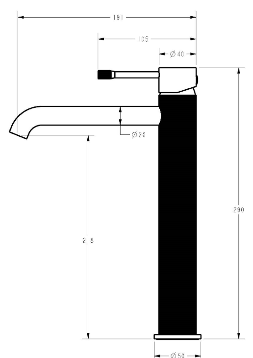 Luxe - Designer Curve Tall Basin Mixer Tap - Available in 4 Colours