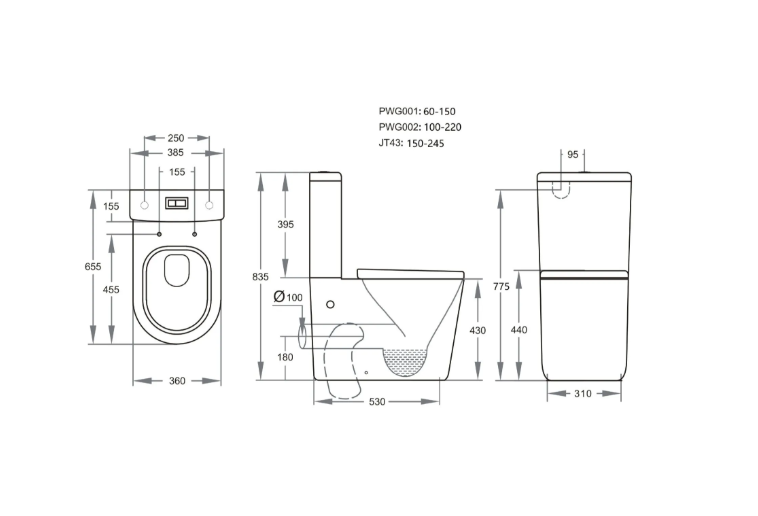 Mira Tornado Rimless Toilet Suite