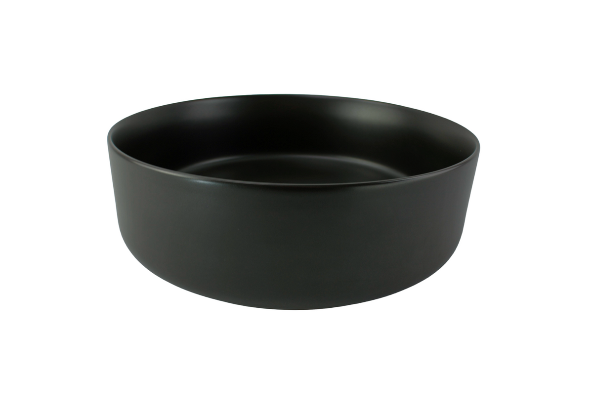 400*400*125 KHEUB FEATHER EDGE BLACK MATTE ROUND BASIN