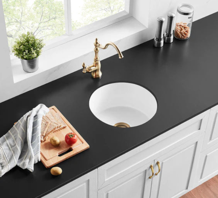 Fireclay Round Insert/Undermount Sink 470*228mm - Available in 2 Colours