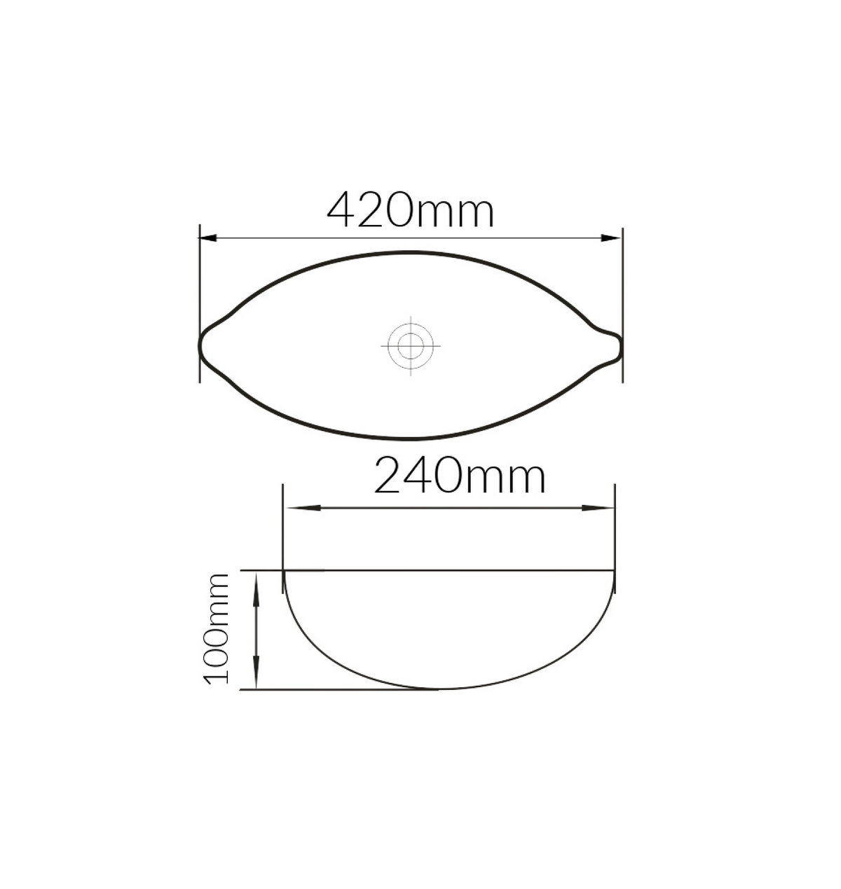 420*240*100 KROHLI COMPACT LEAF WHITE GLOSS COUNTER BASIN