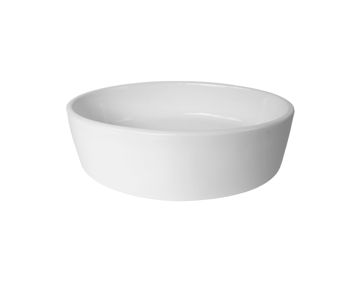 500*360*140 KROHLI OVAL DOWN STRAIGHT WHITE GLOSS CERAMIC COUNTER BASIN