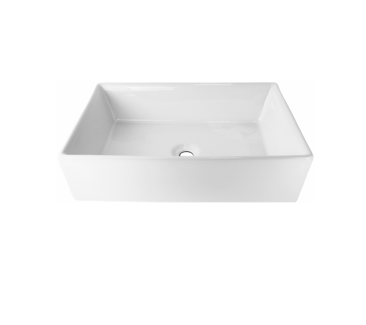 600*400*160 KROHLI Rectangle White Gloss Ceramic Counter Basin