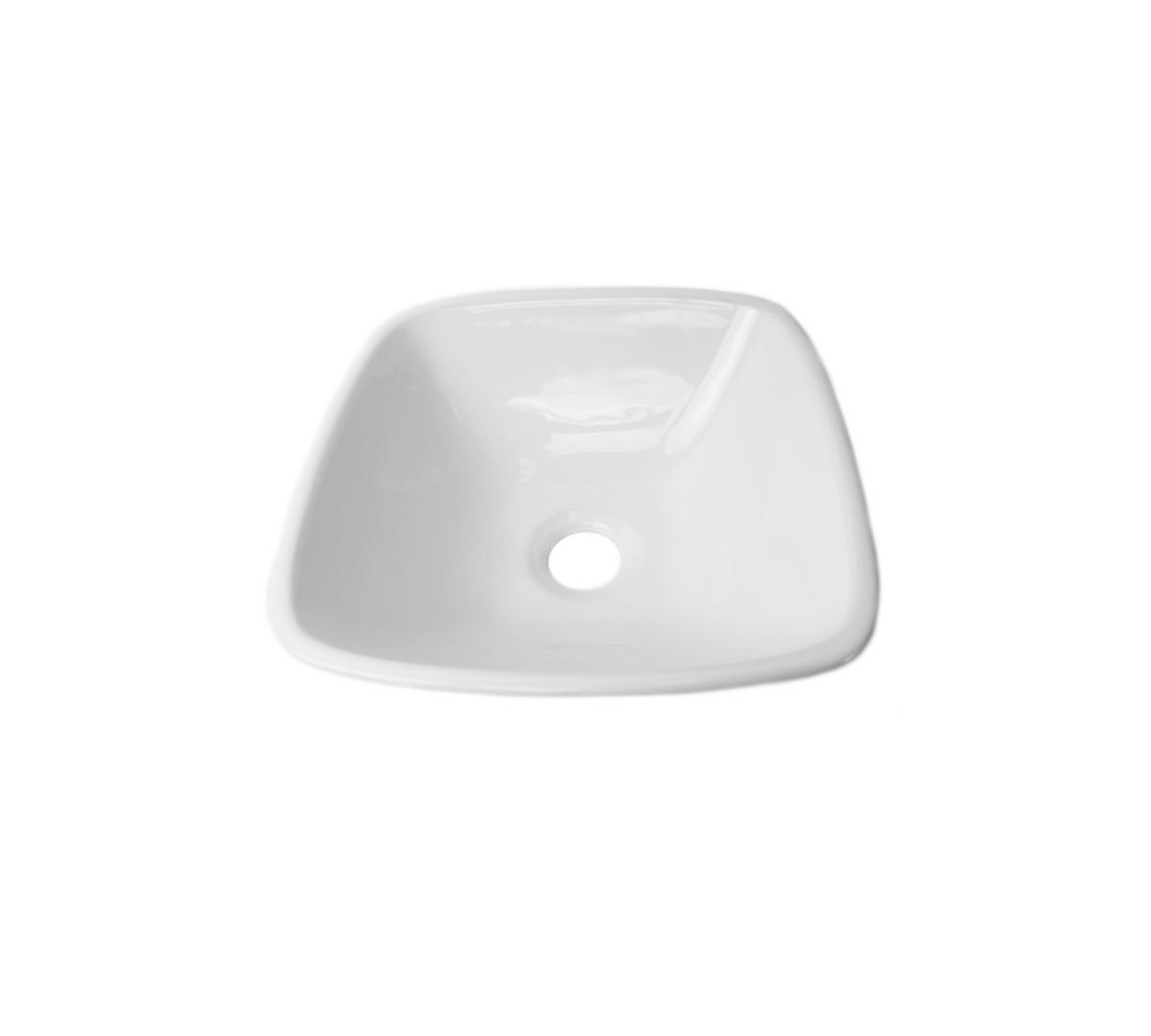 300*300*115 KROHLI Compact Tapered Square White Gloss Ceramic Vanity Basin