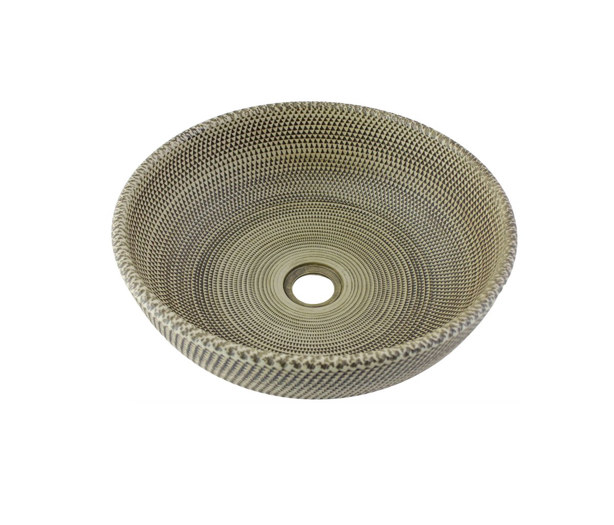 420*420*135 KHEUB EARTHEN MATTE CERAMIC TEXTURED ROUND COUNTER VANITY BASIN