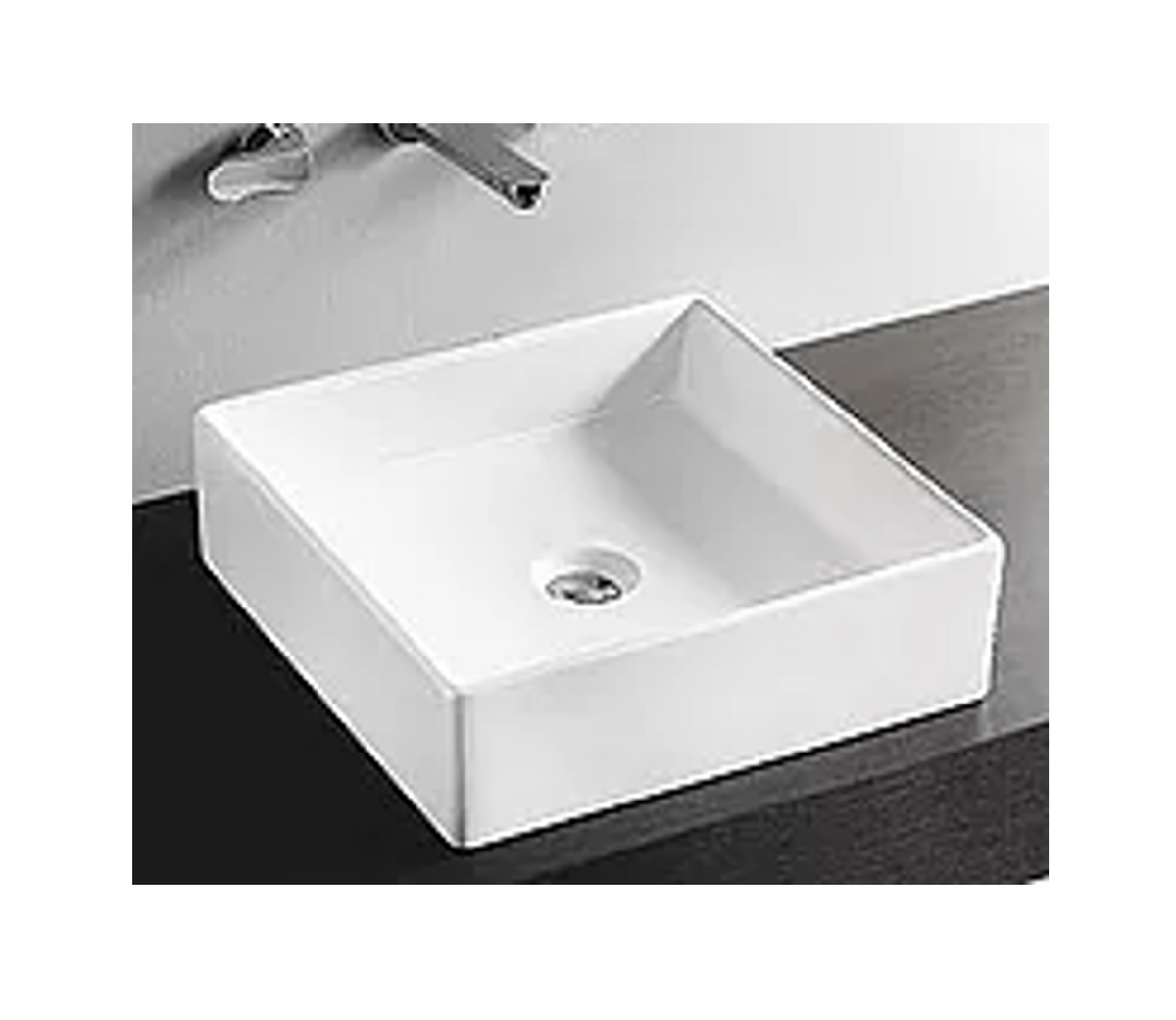 460*460*140 KROHLI Square White Gloss Ceramic Counter Basin