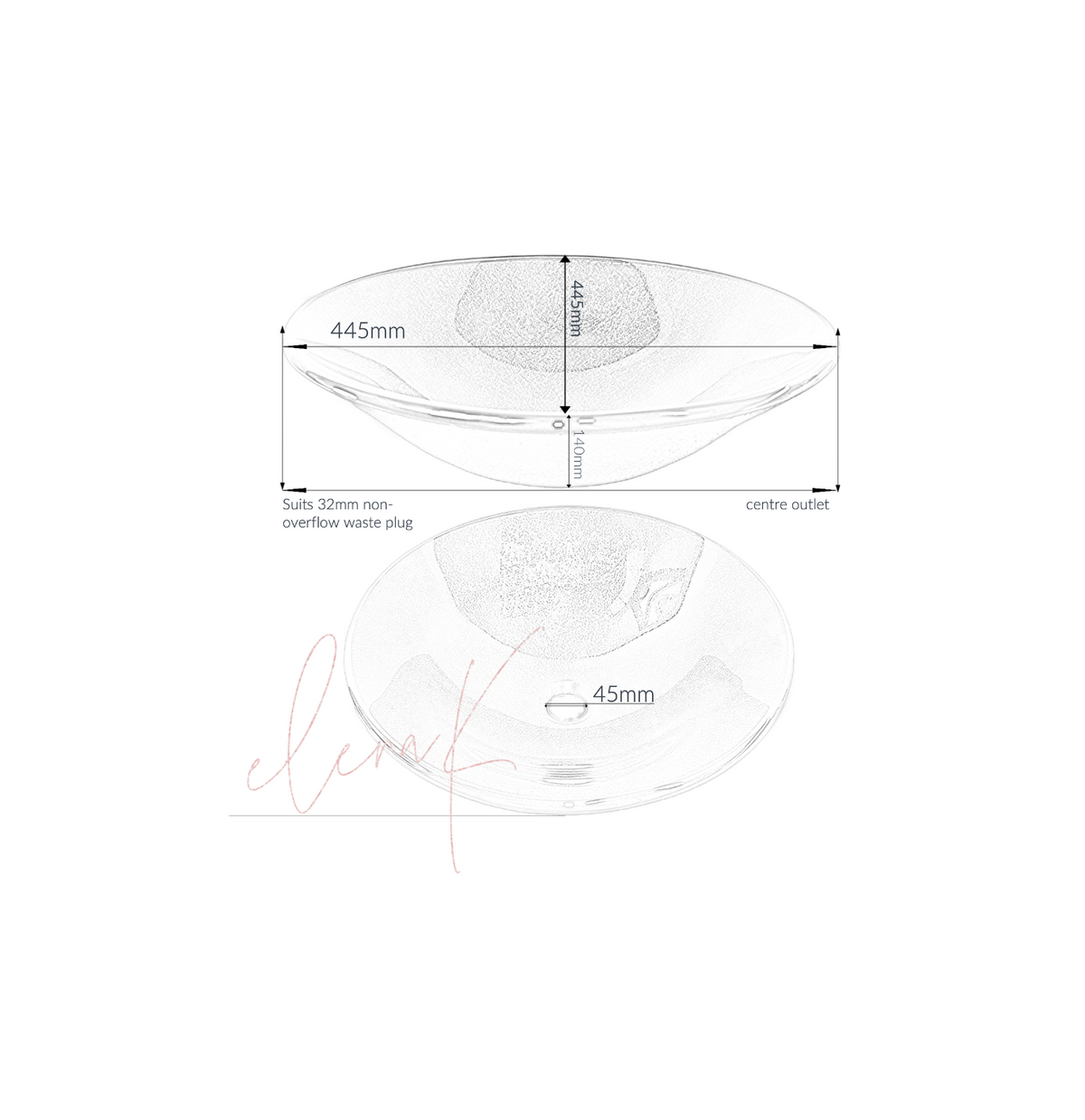 GRAPE WINE GOLD 445*140 Multi-Coloured Tapered Round Tempered Glass Countertop Vanity Basin