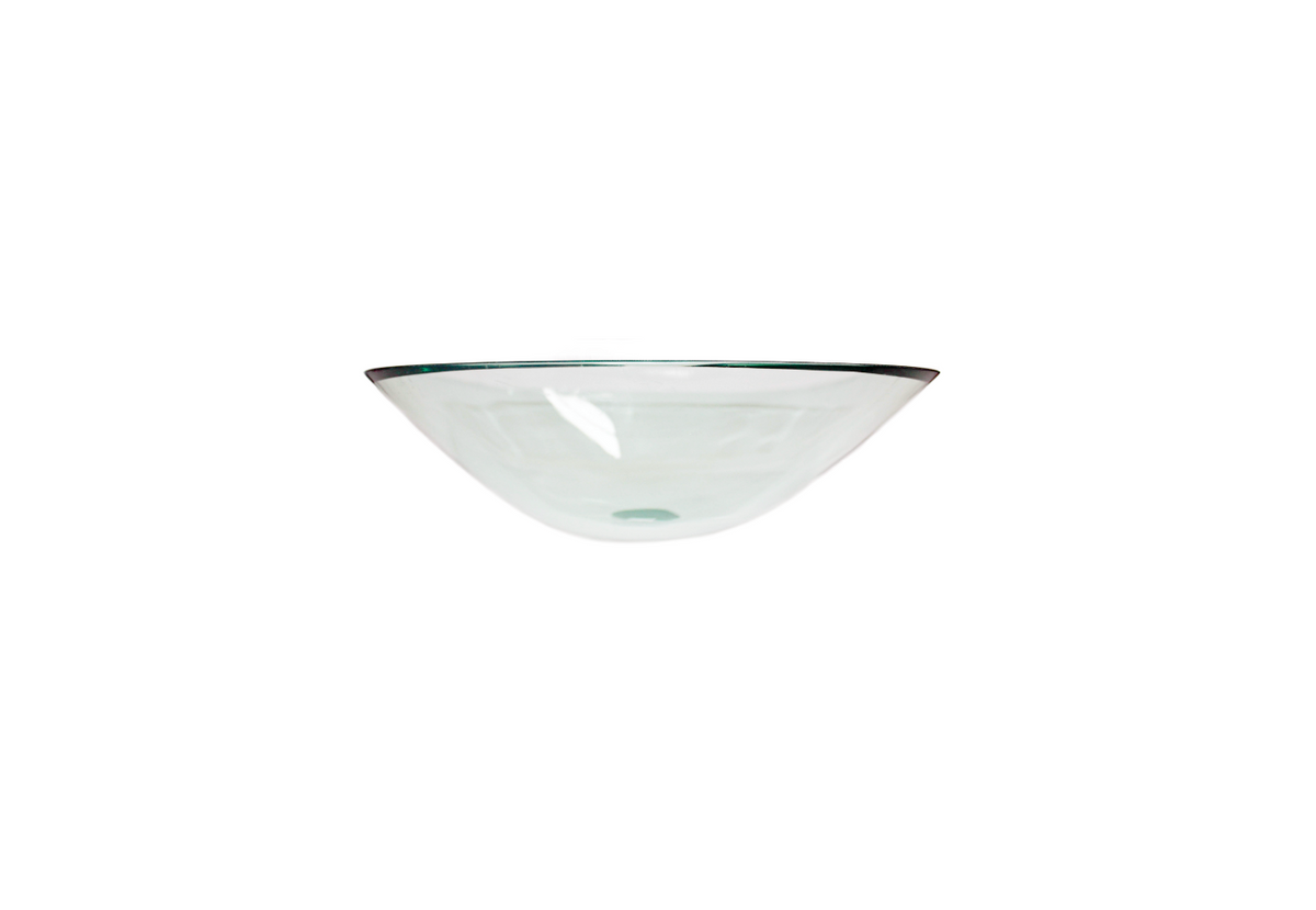 OPAX CLEAR 435*415*140 Translucent Tapered Square Tempered Glass Countertop Vanity Basin