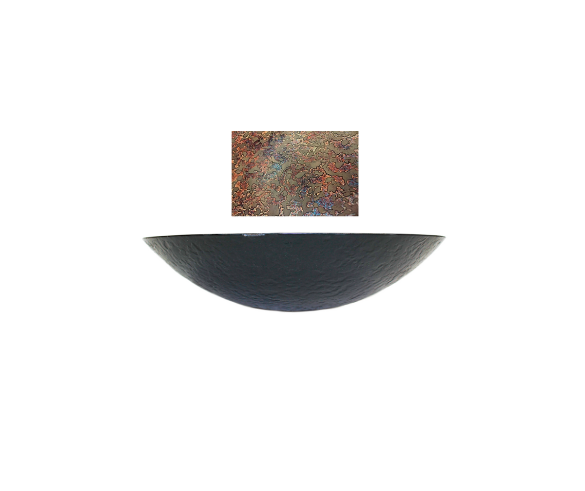 GEM STONE 450*110 Brown Black External Etch Speckled Round Low Line Tempered Glass Countertop Vanity Basin