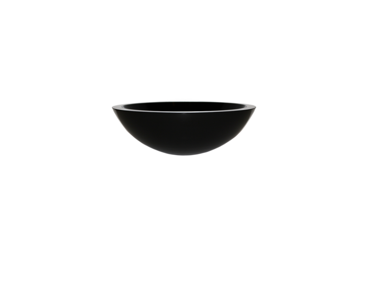 NERO VOID 360*130*19 Compact Black Flat Thick Edge Double Layered Tempered Glass Countertop Vanity Basin