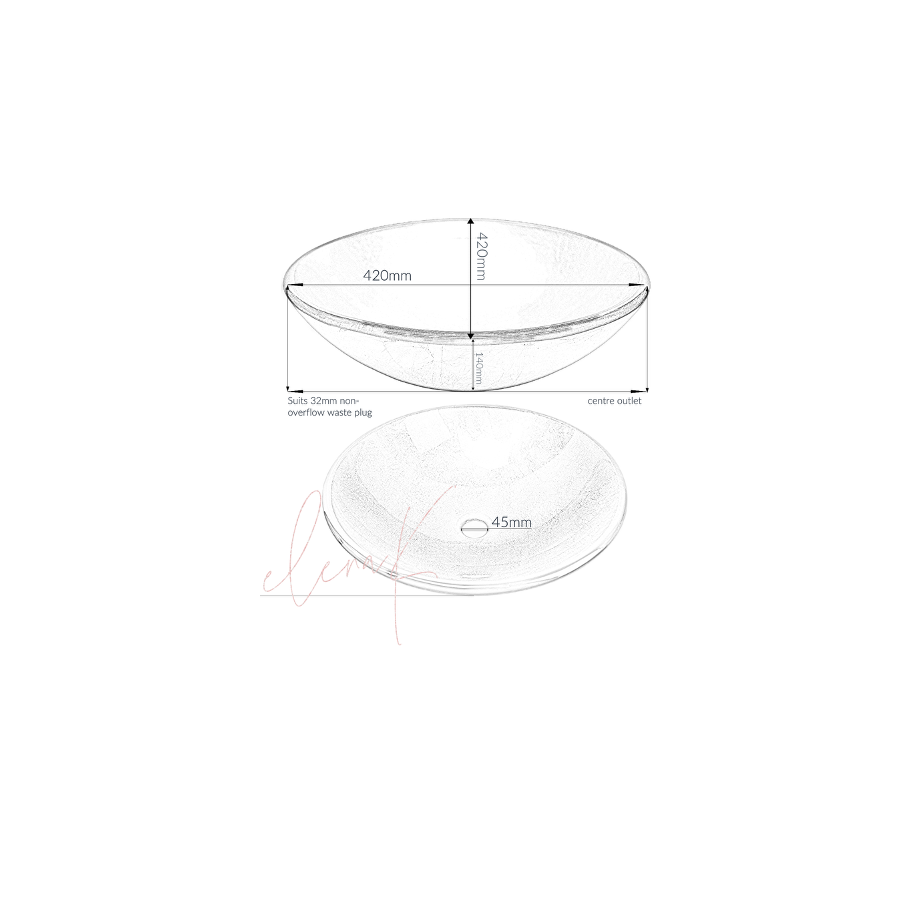 RENAISSANCE EMERALD 420*140 Deep Dark Green Round Patterned Etch Round Tempered Glass Countertop Vanity Basin