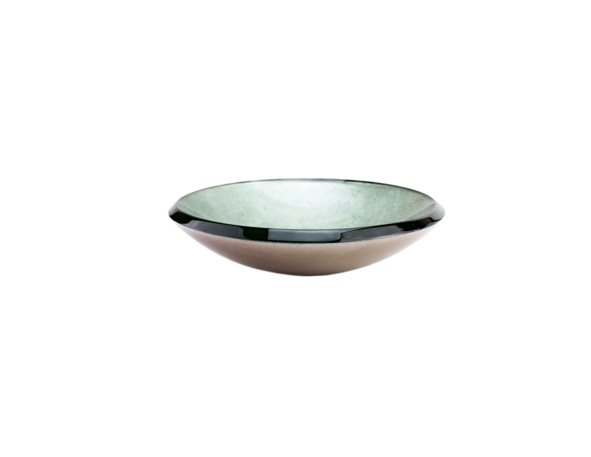 BOSTON 455*125 Round Speckled Silver Thick Edge Tempered Glass Countertop Vanity Basin