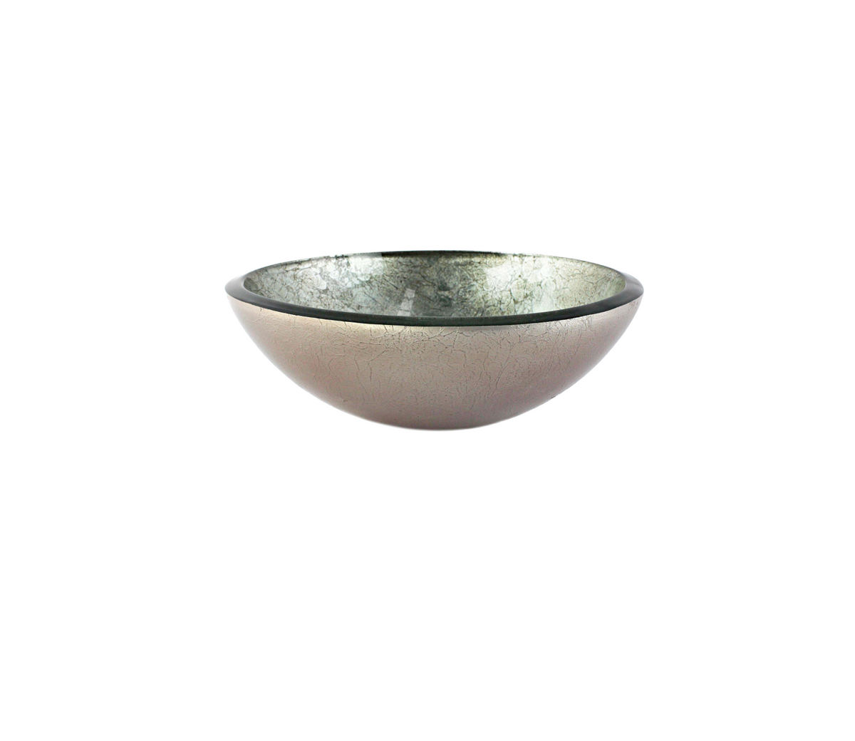 BASTILLE TEXTURED 350*120 Steel * Warm Grey Compact Round Tempered Glass Countertop Vanity Basin