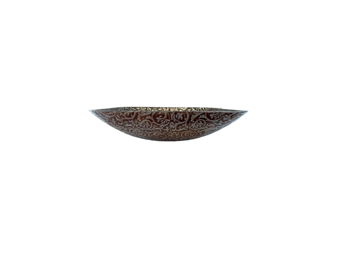 RENAISSANCE 485*360*120 Golden Brown Tapered Rectangle Compact Tempered Glass Countertop Vanity Basin