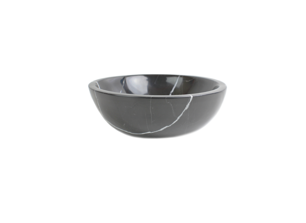NERO (COMPACT) 320*120 Black & White Vein Round Marble Countertop Vanity Basin