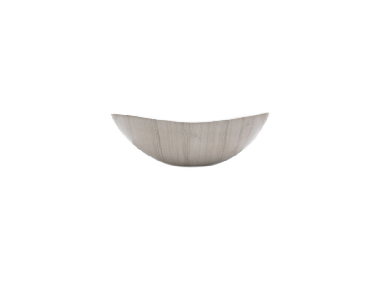 COFFEE 460*360*120/145 Athens Grey Wood Marble Brown Vein Oval Curve Countertop Vanity Basin