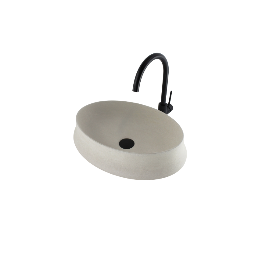 510x365x135 Kheub Terrazzo Oval Matte Natural Countertop Vanity Basin