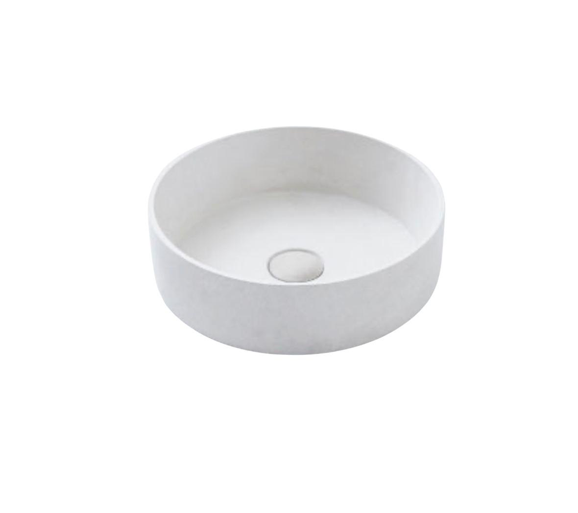 365x365x110 Kheub Terrazzo Round Matte White Countertop Vanity Basin