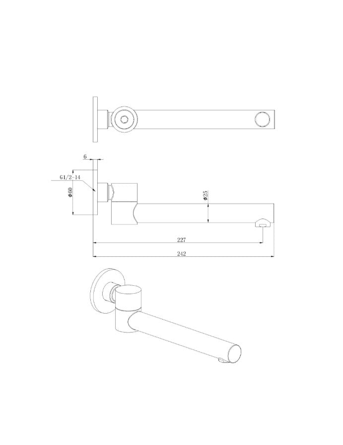 Nouveau Swivel Bath Spout - Available in 5 Colours